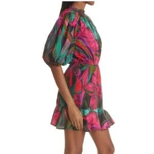 Farm Rio Midnight Leaves Mini Dress